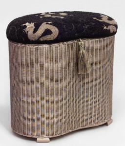 Seating bench stool wicker european painted 059247