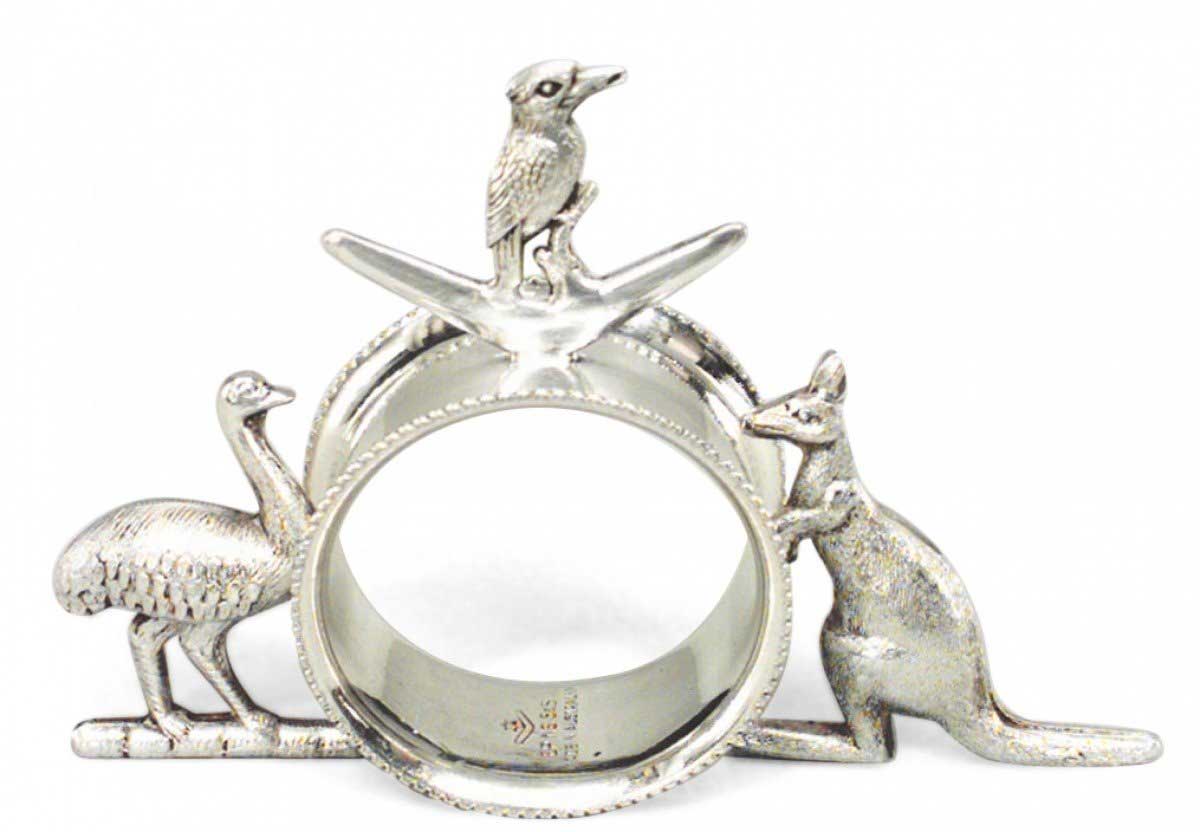 Pair of english victorian silver plate napkin rings 1