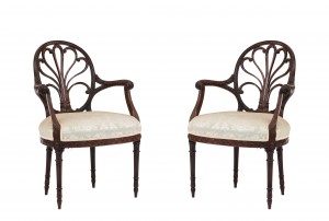 English georgian mahogany arm chairs