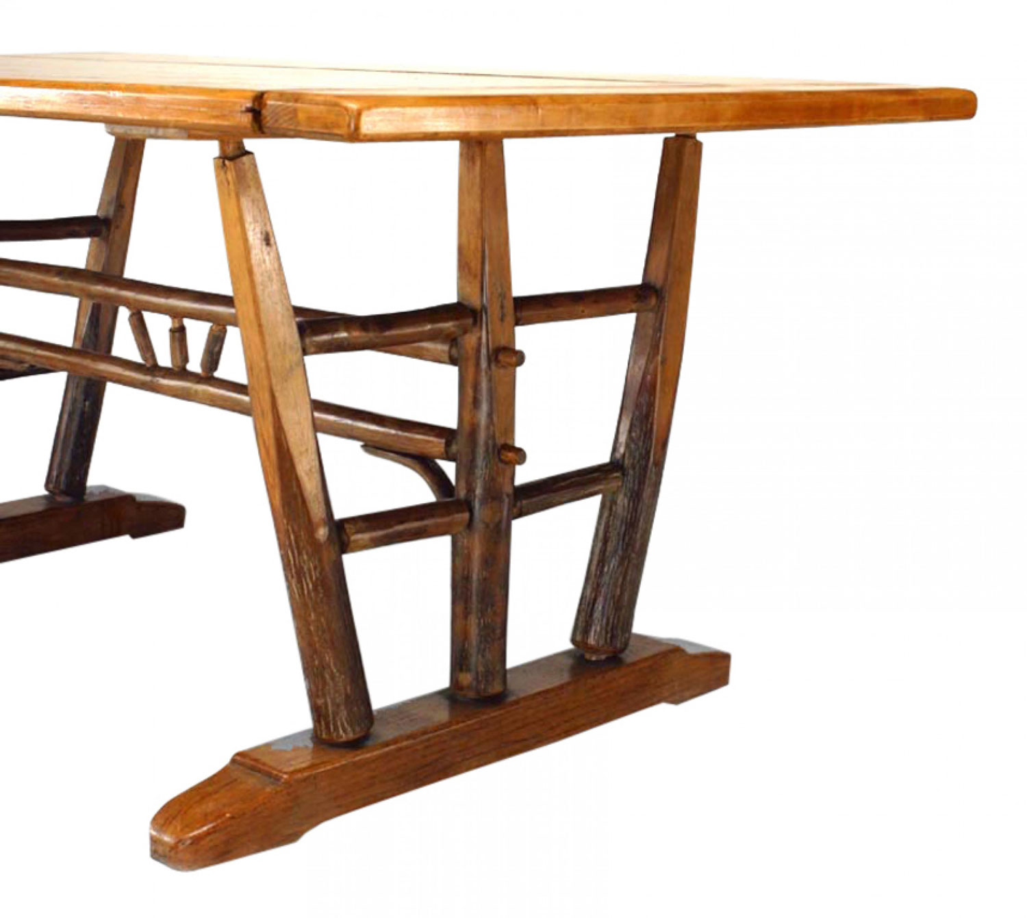 Rustic old hickory dining table