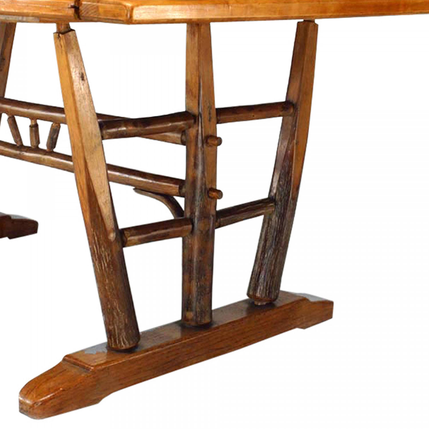 Rustic old hickory dining table