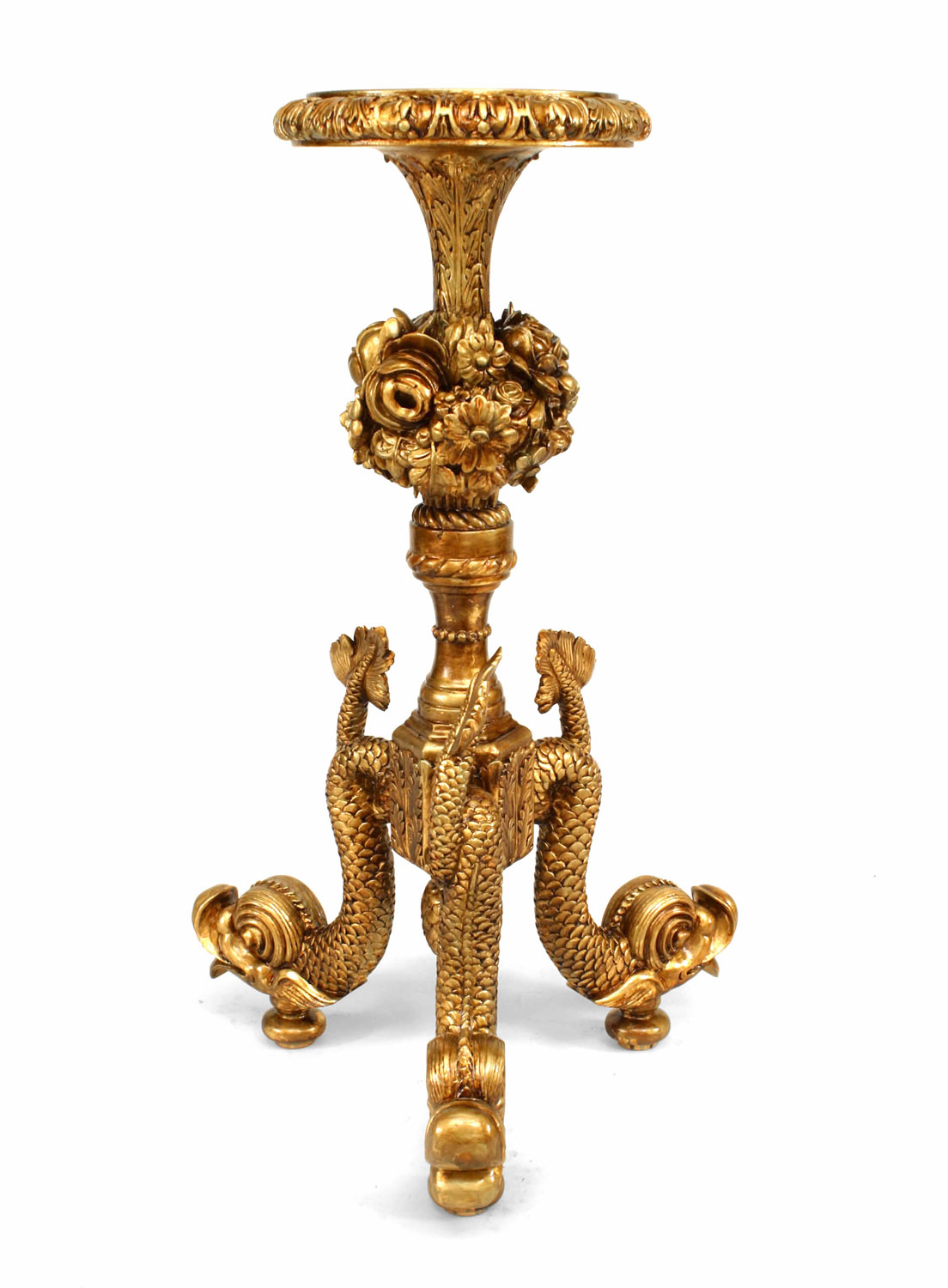 Pair english regency gilt wood pedestals