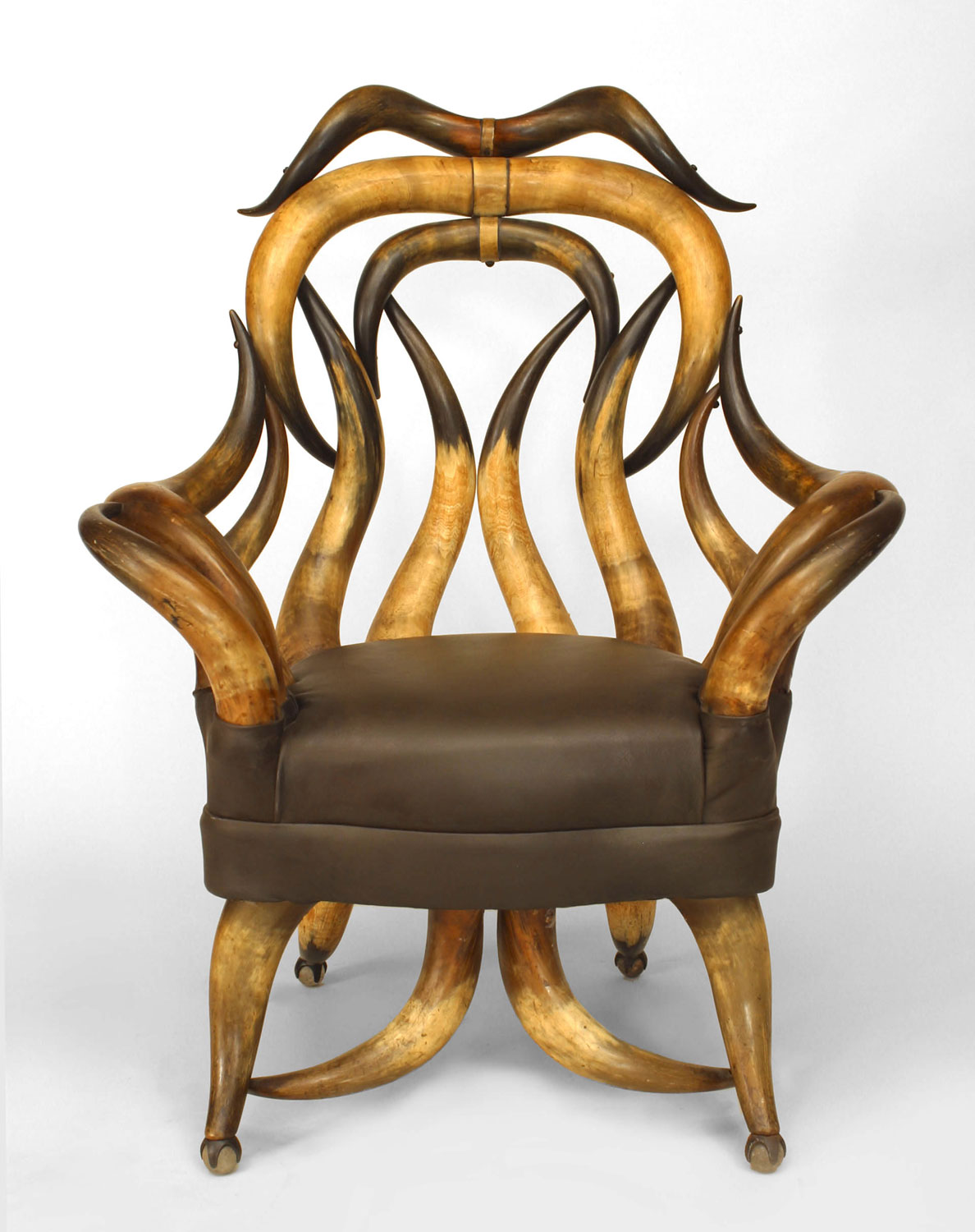 American rustic horn arm chair
