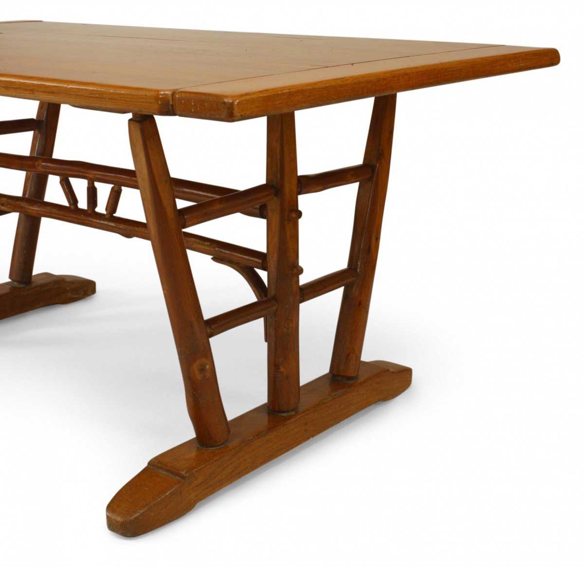 Rustic old hickory dining table 4