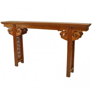 Chinese elmwood geometric altar console