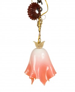 Italian venetian murano seguso pink glass lantern