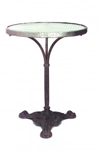 Outdoor french Iron and crystal cafe table