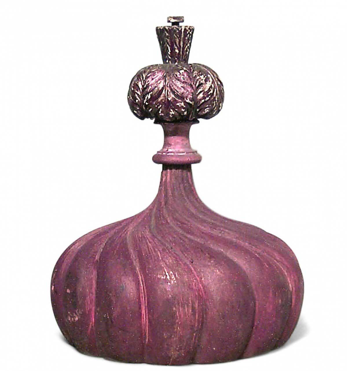 English regency red painted finials 1