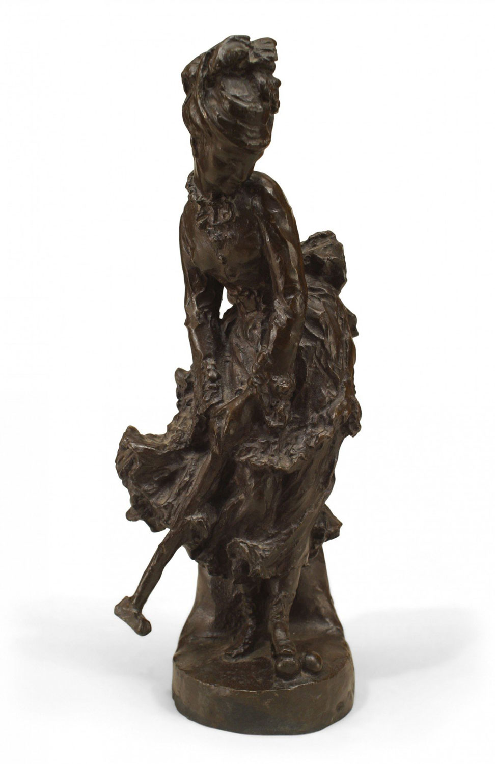 Victorian bronze croquet woman