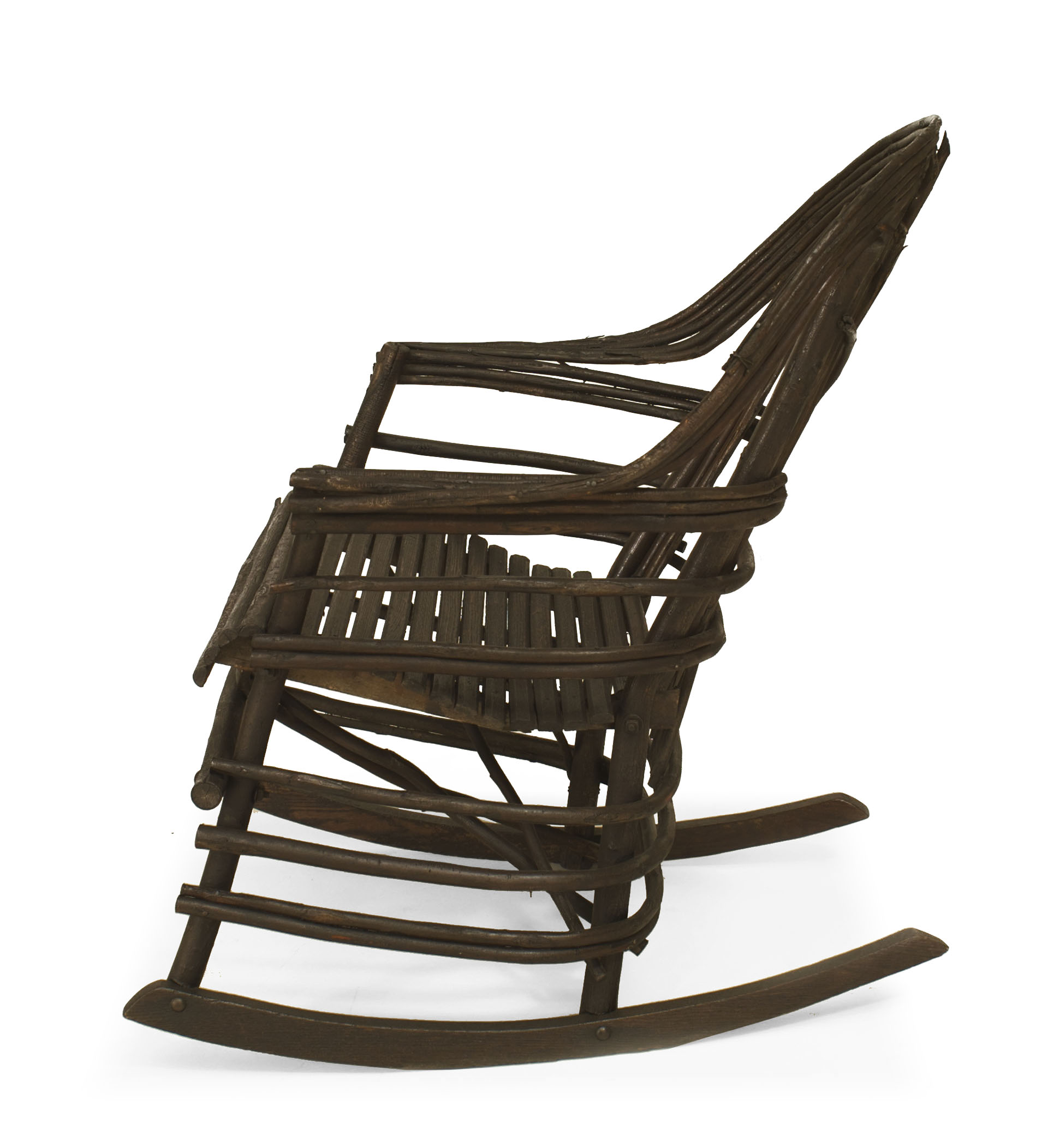 Rustic adirondack willow rocking chair 6