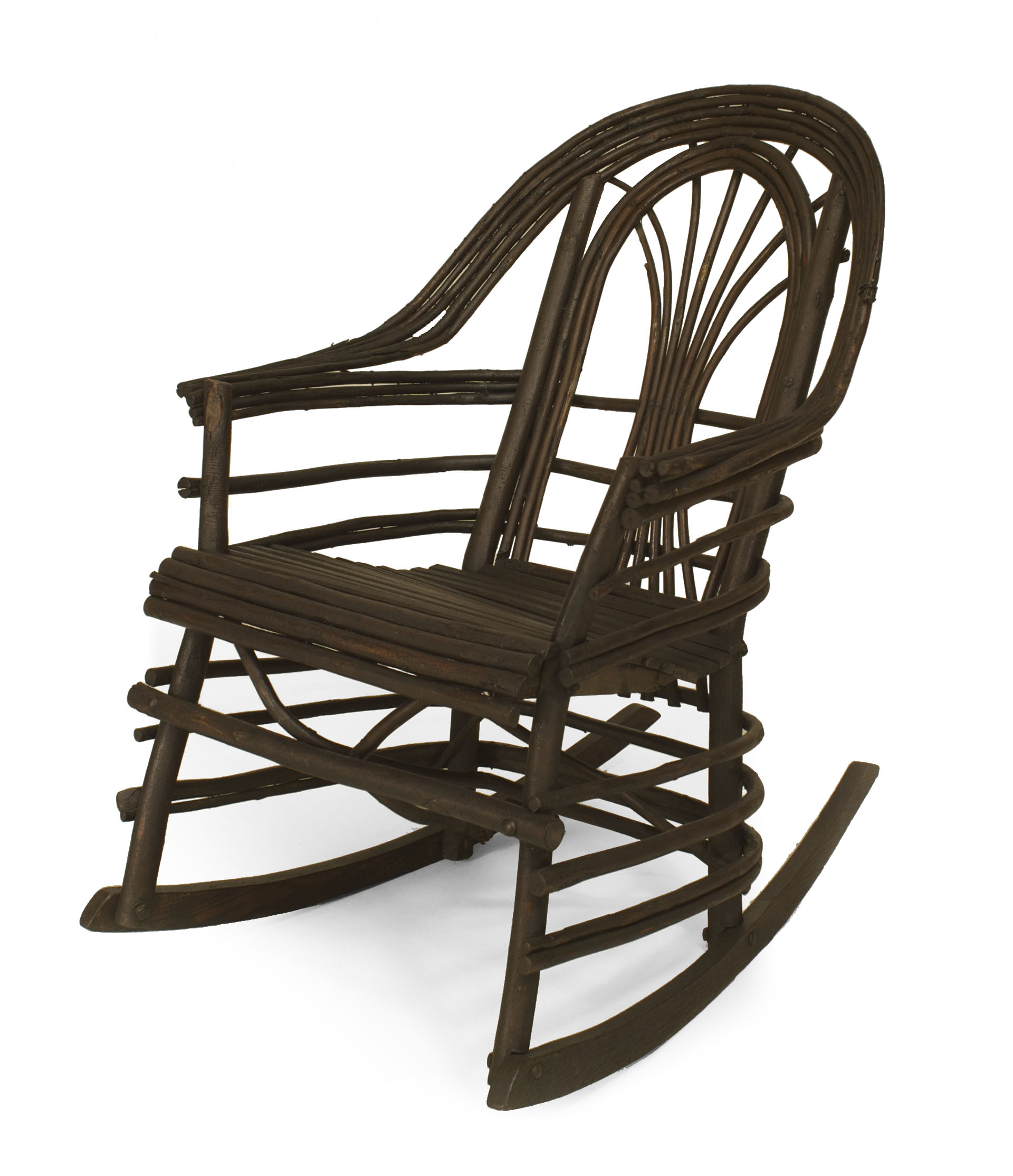 Rustic adirondack willow rocking chair 6