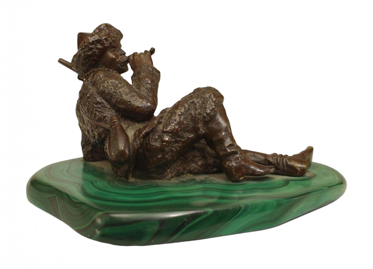 Bronze figure of reclining cossack 1