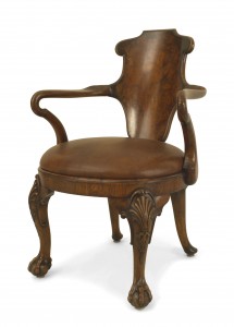 English georgian walnut arm chair