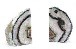 Pair of polished geode bookends 1