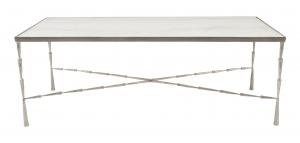 Contemporary metal faux bamboo coffee table