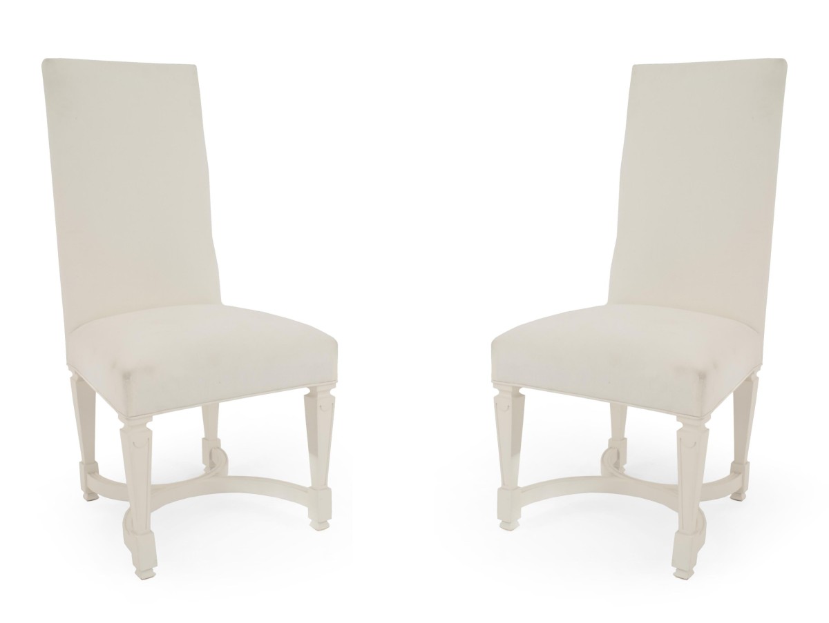 French mid century lacquered side chairs