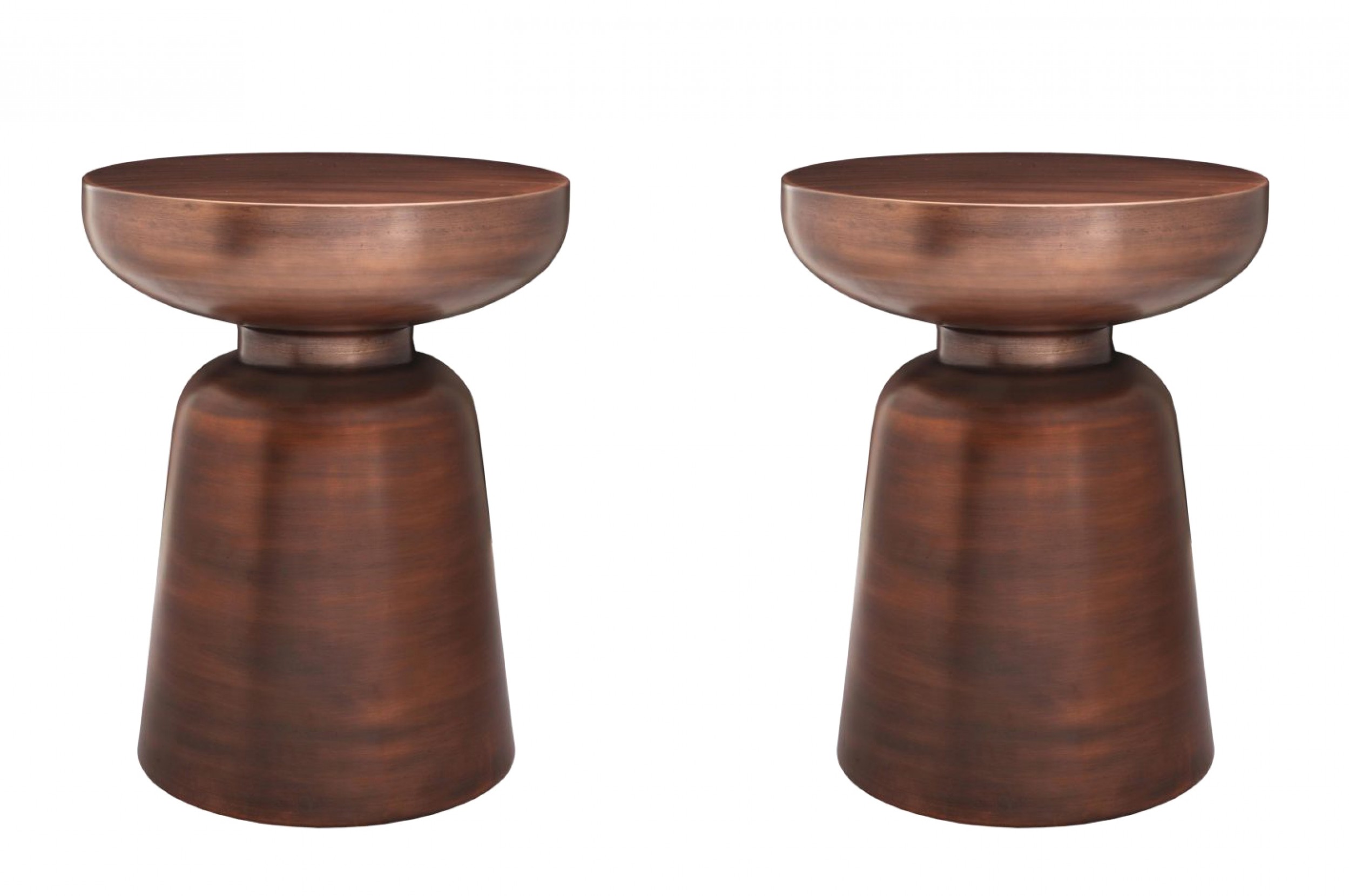 Contemporary hourglass iron end tables
