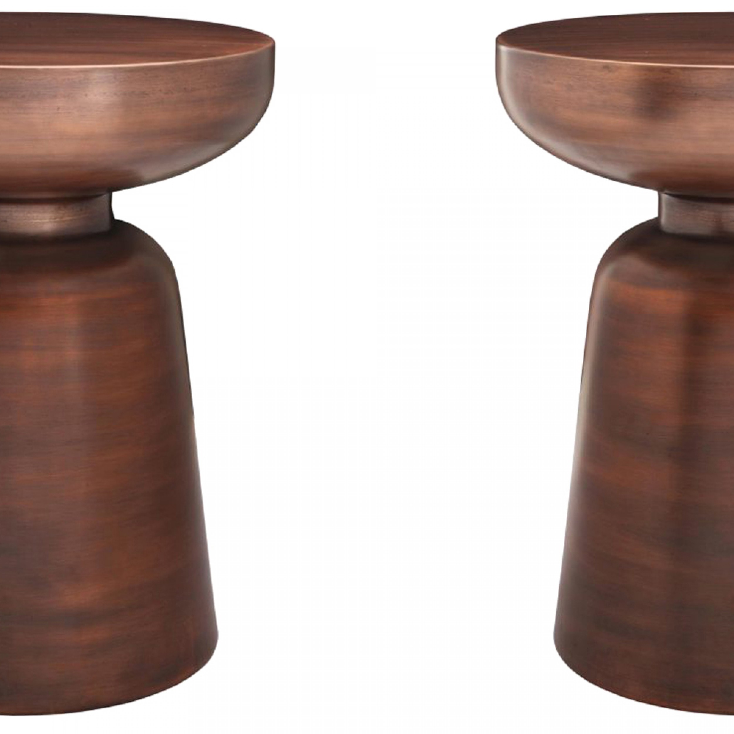 Contemporary hourglass iron end tables