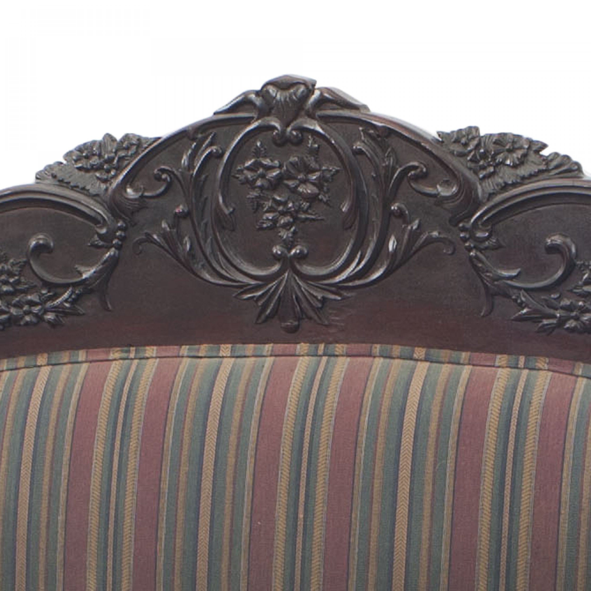 English victorian striped loveseat