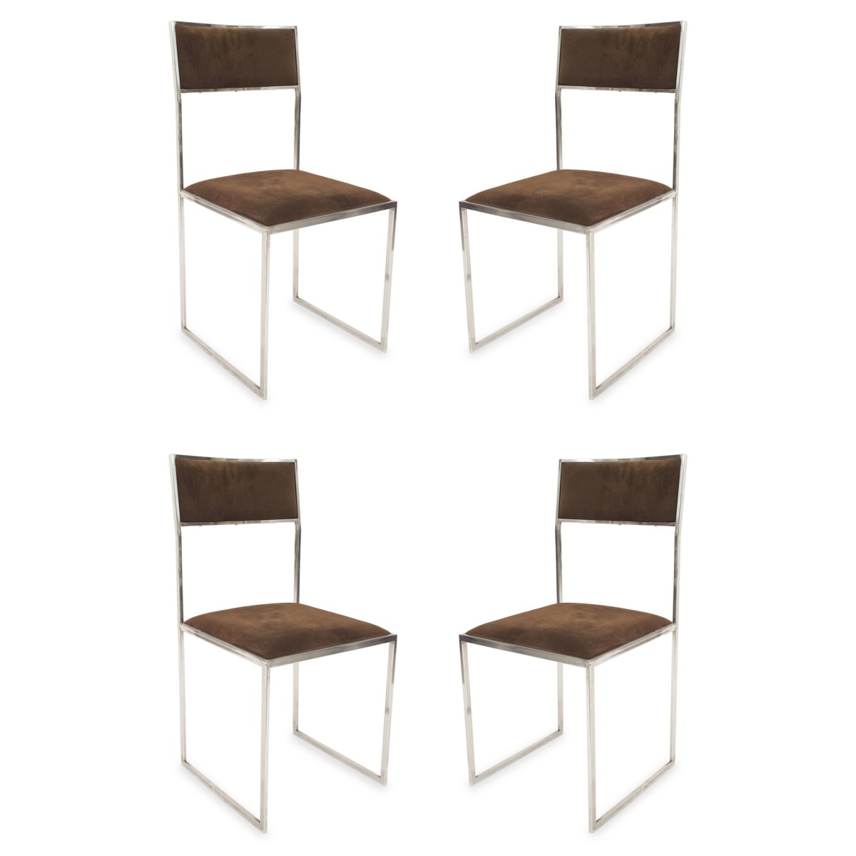 Contemporary italian post war suede chairs 1