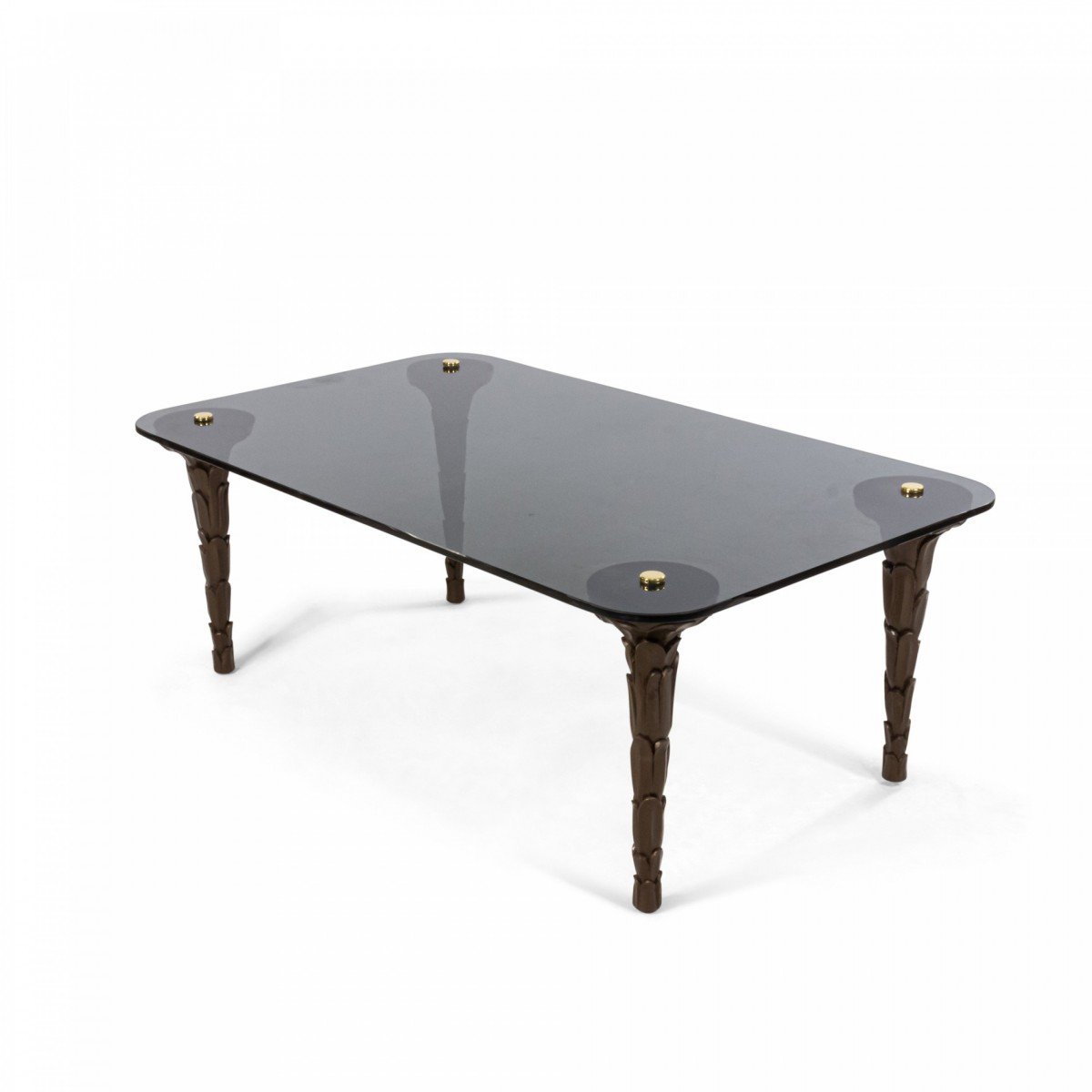 Contemporary regency glass coffee table