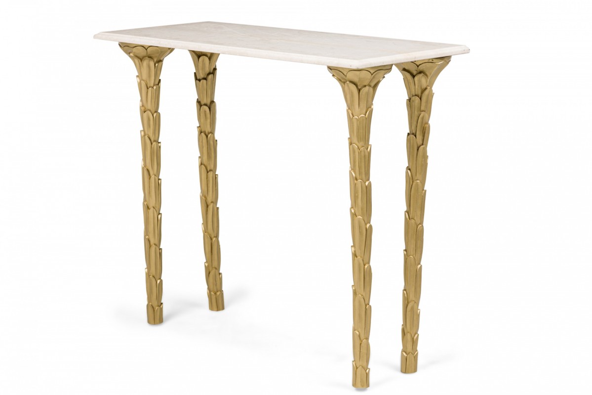 Contemporary palm style gilt console table 1