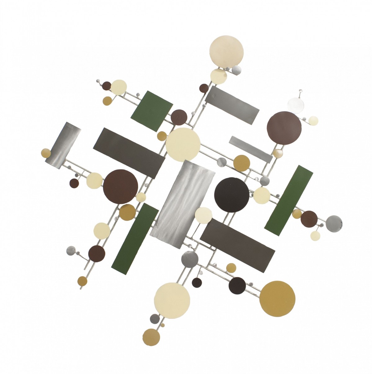 Contemporary metal geometric shapes wall sculpture