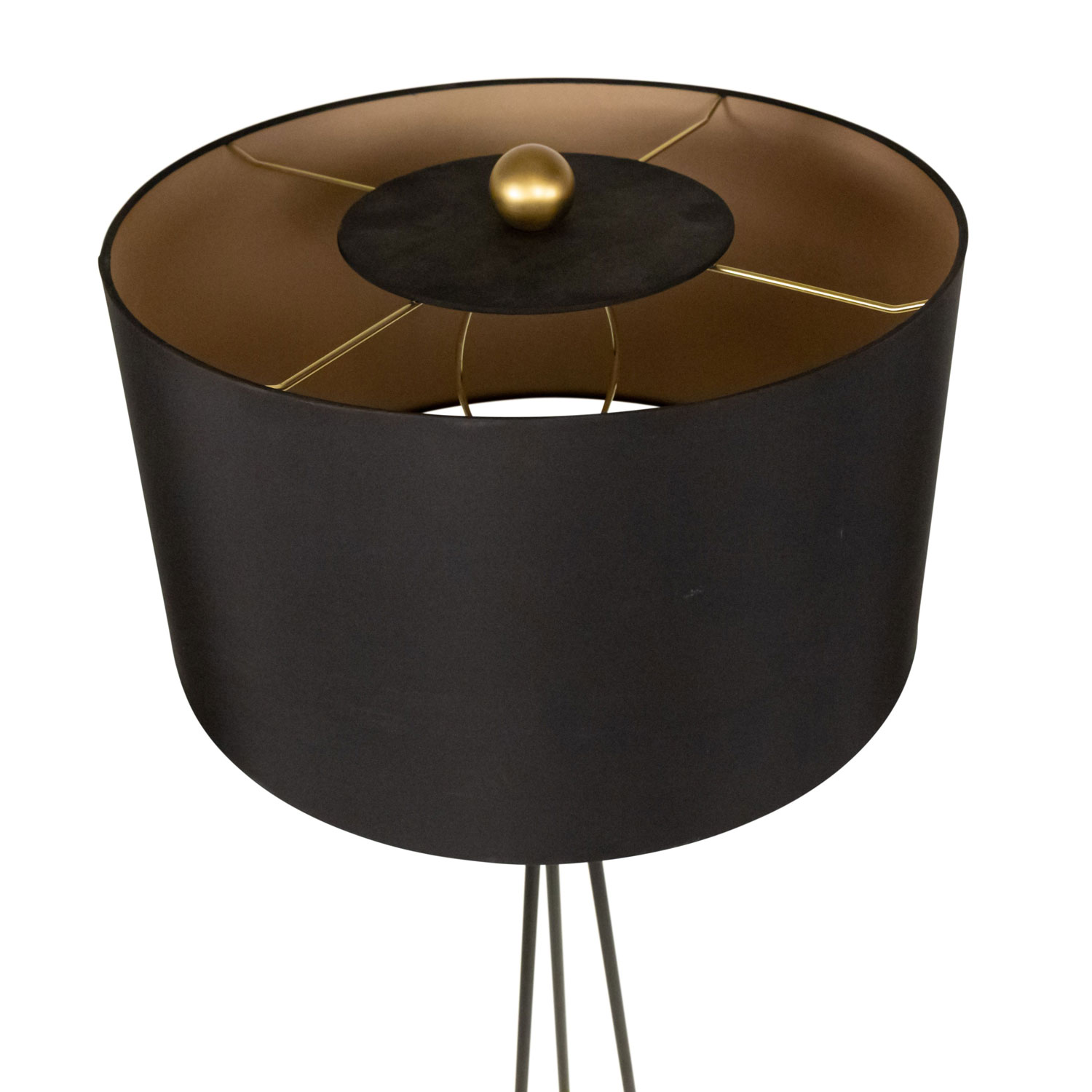 Pair contemporary black and gold metal floor lamps 1