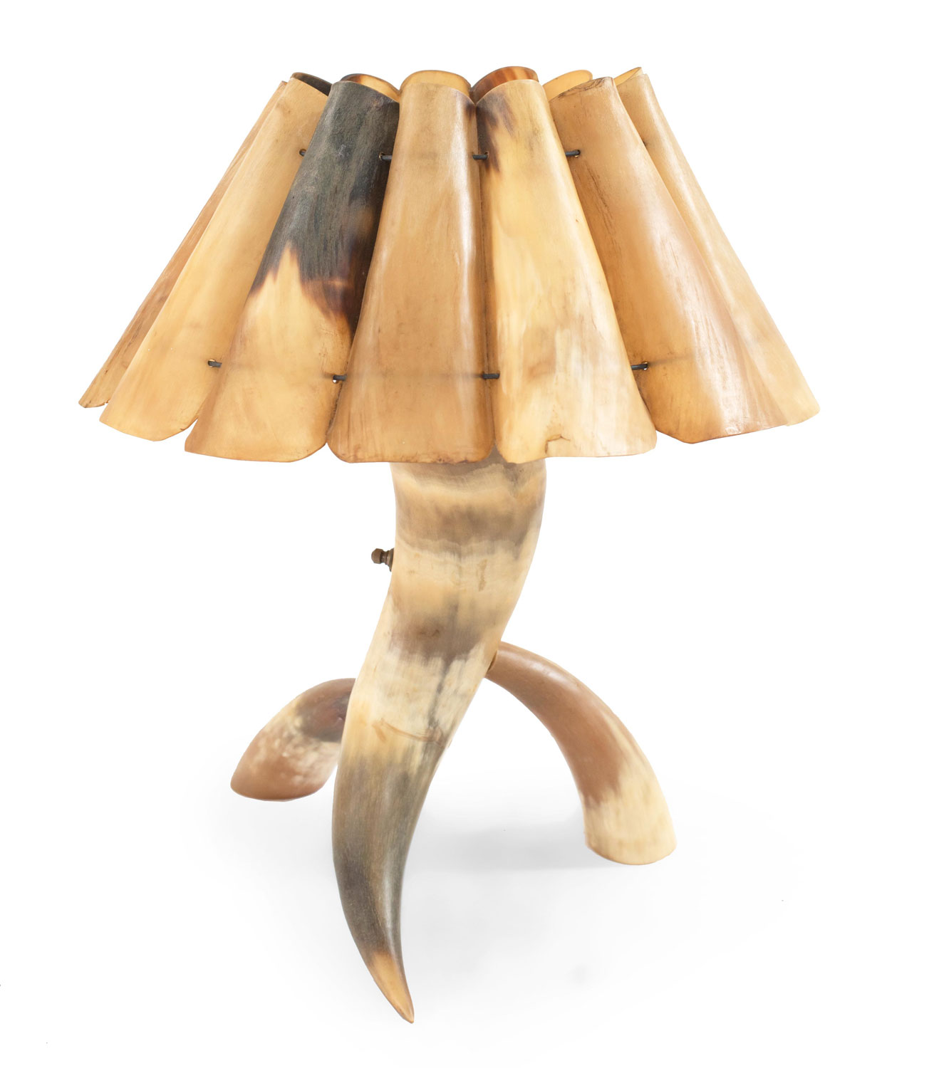 Rustic steer horn table lamp 1