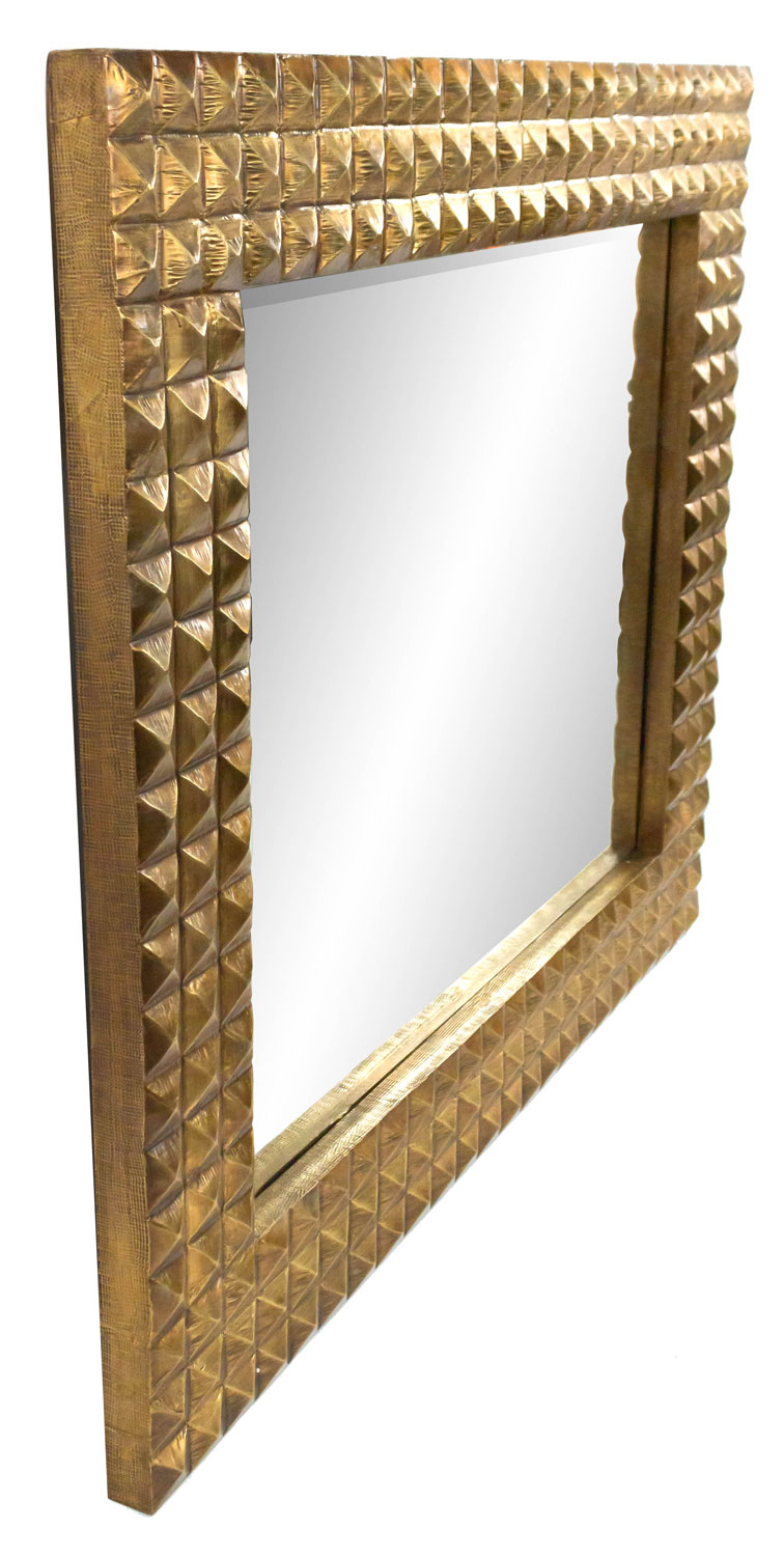 Geometric gold toned square mirrors 1