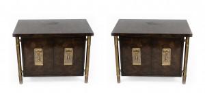 2 Mid Century Burl Wood End Tables