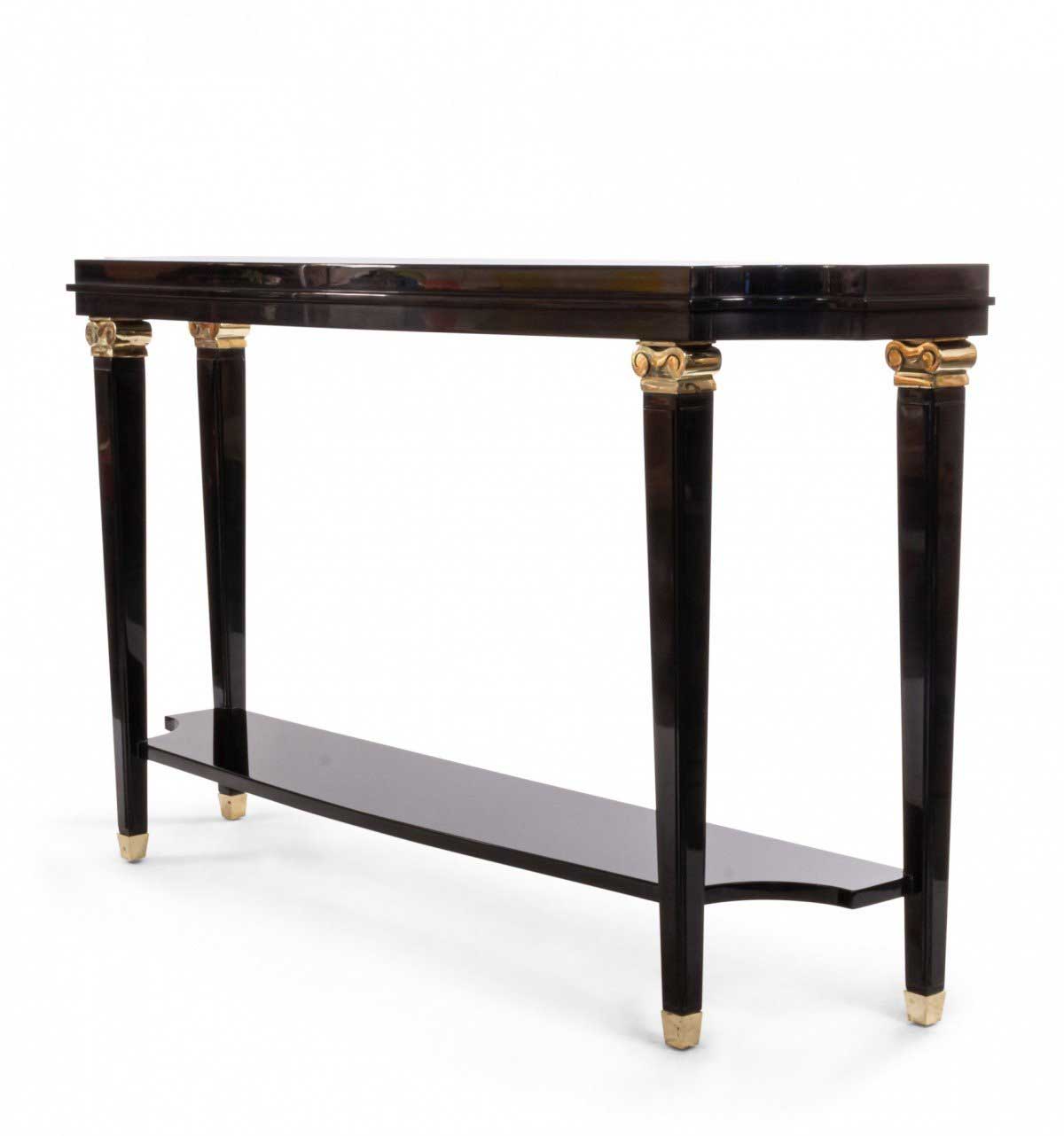 French Mid Century style sycamore console table black