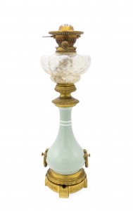 French Victorian Porcelain Oil Lamp