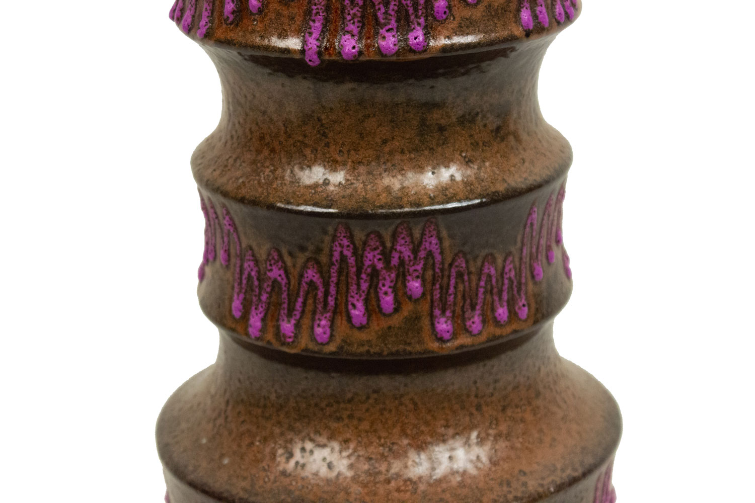 Purple ceramic zig zag vase