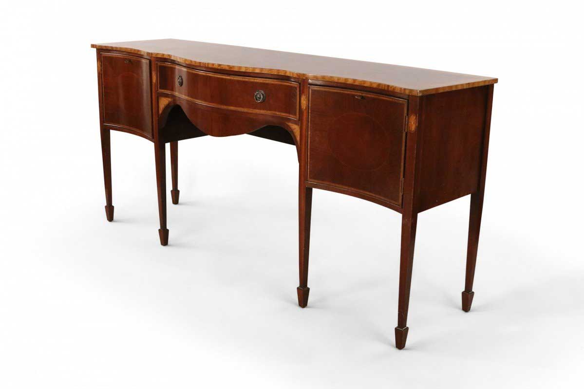 English sheraton style large mahogany sideboard