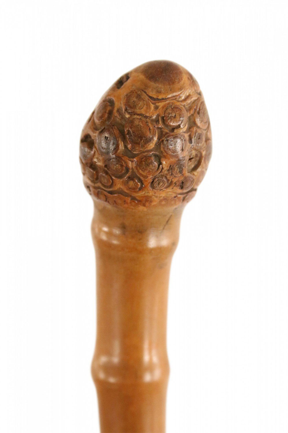Vintage Bamboo Natural Knob Top Walking Cane