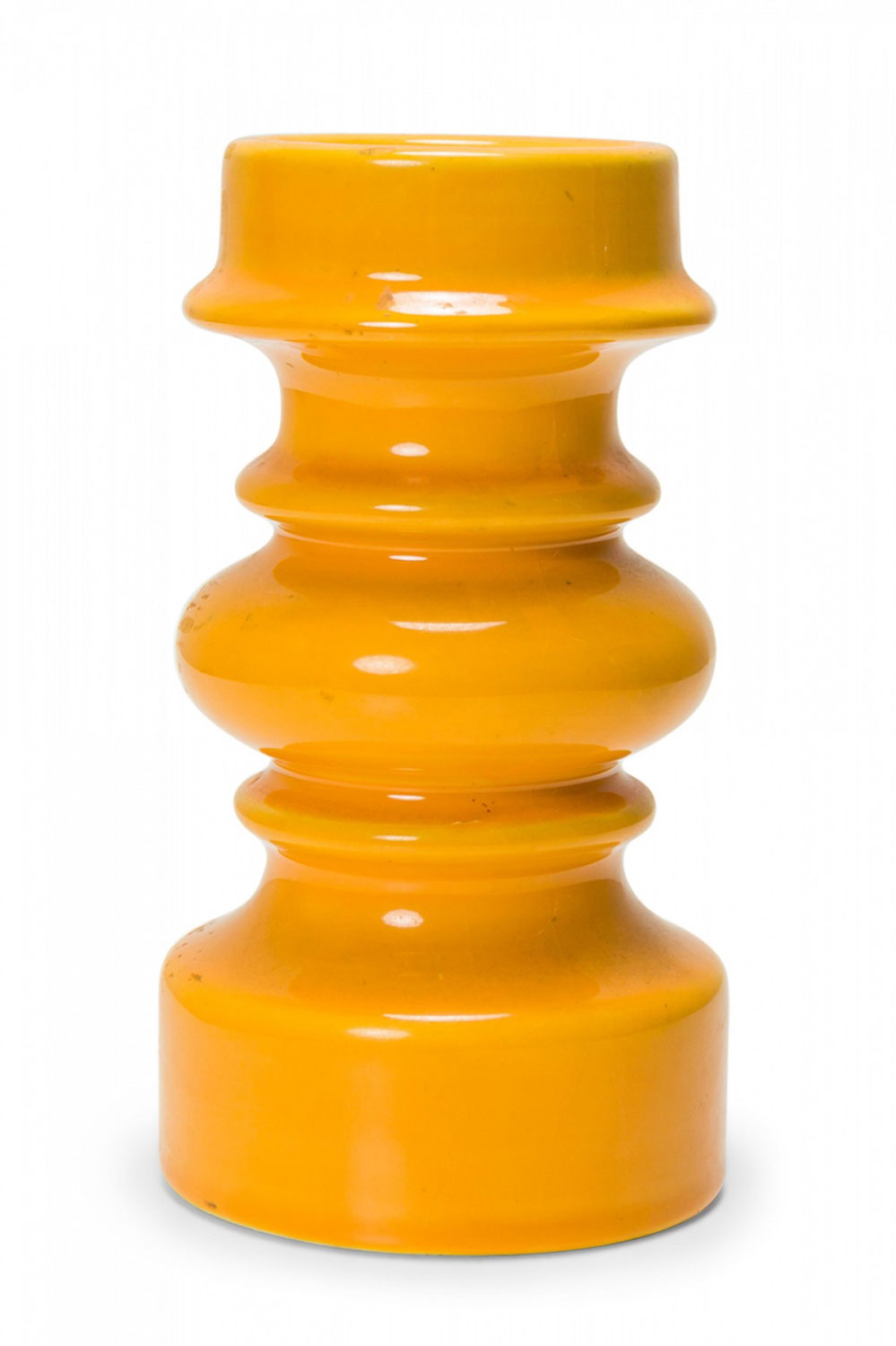 Gallo Mid Century Bright Yellow Glazed Candle Holder