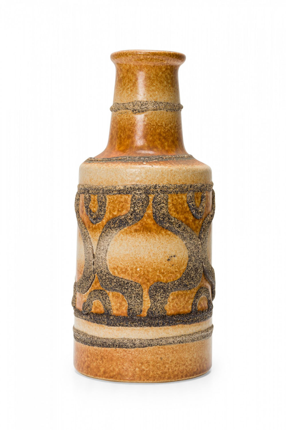 VEB Haldensleben Keramik East German Mid Century Earthtone Glazed Ceramic Vase