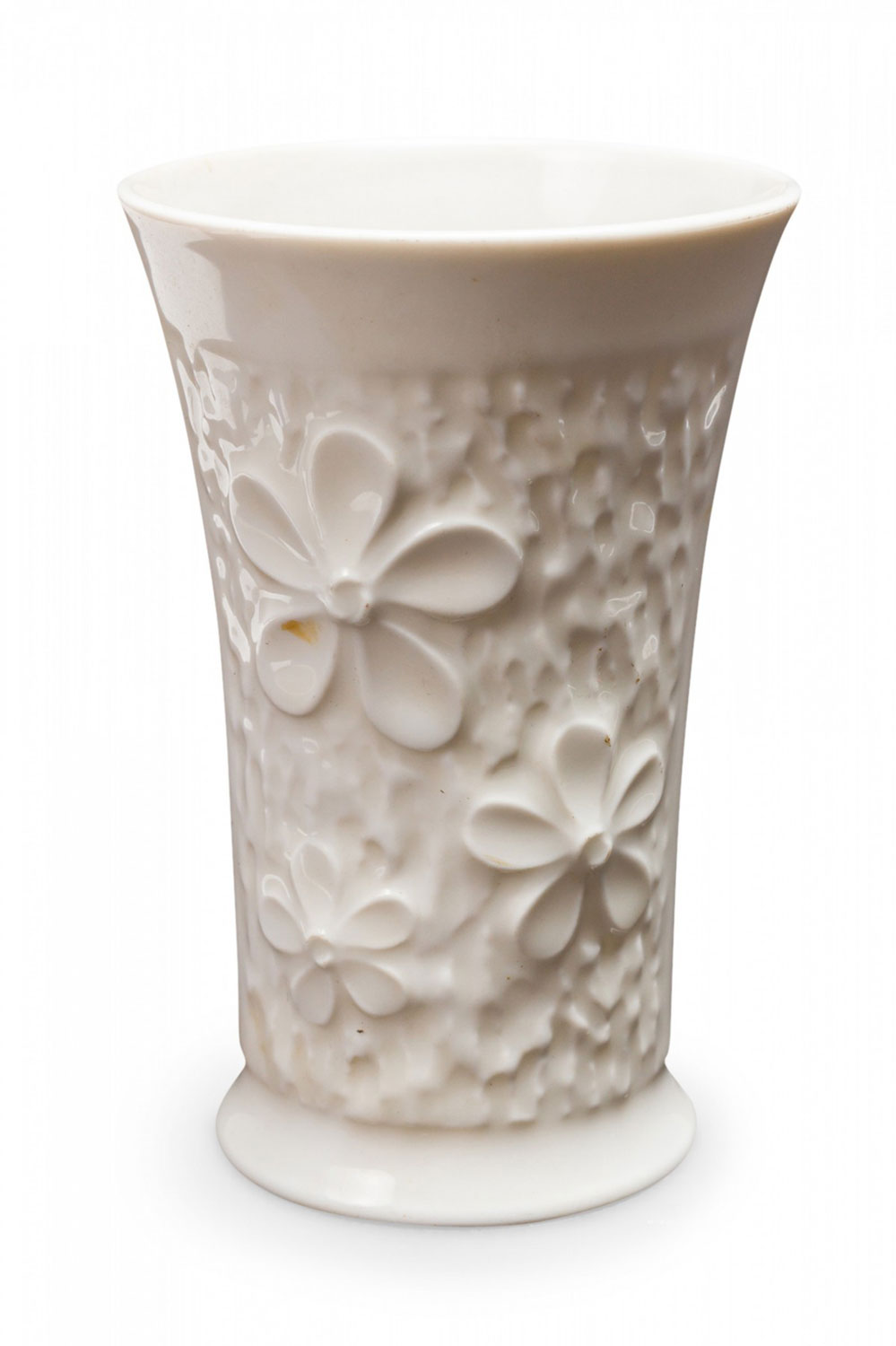 Mitterteich Bavarian German Mid Century White Floral Pattern Porcelain Vase