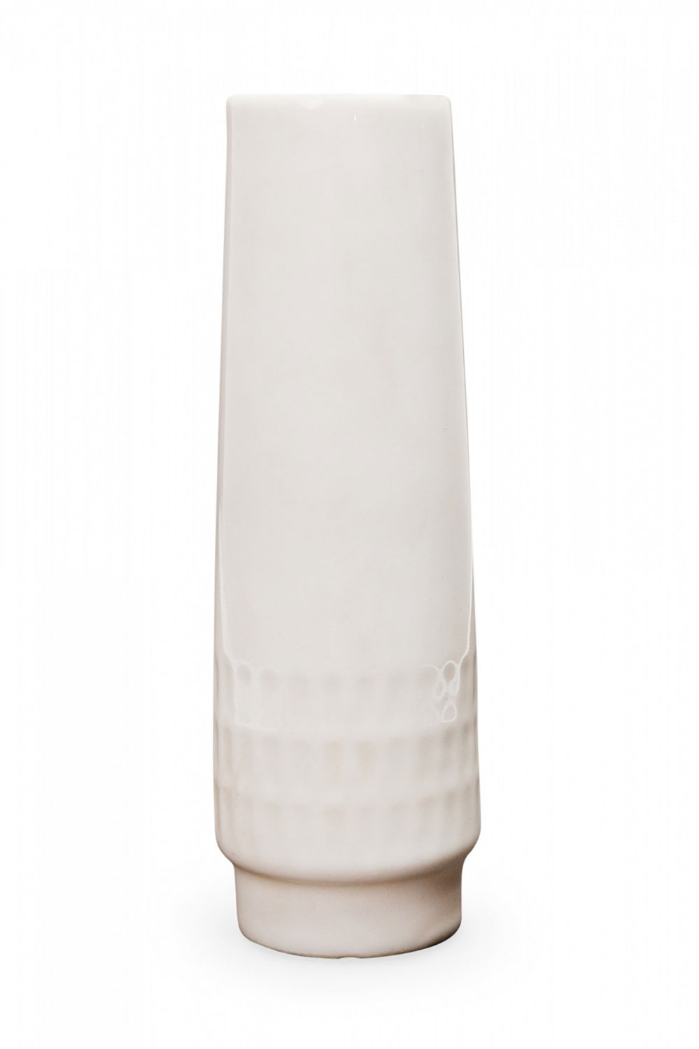 Scherzer Bavaria German Mid Century Cylindrical White Porcelain Vase