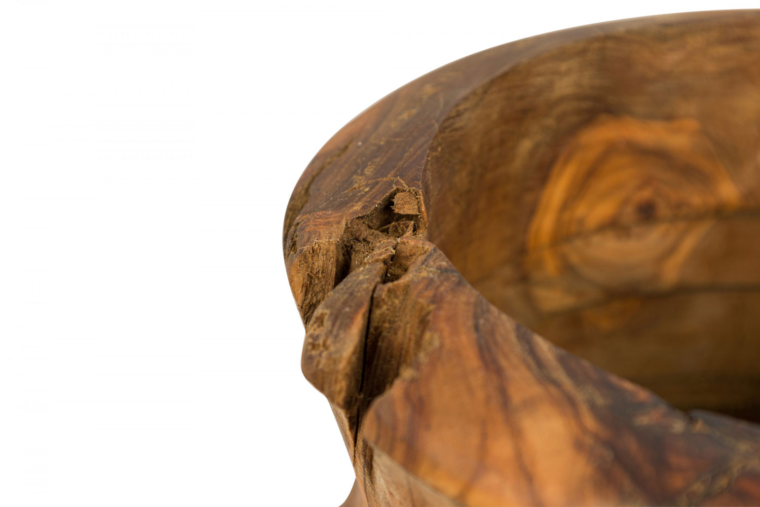 Contemporary rustic turned wood floor vase