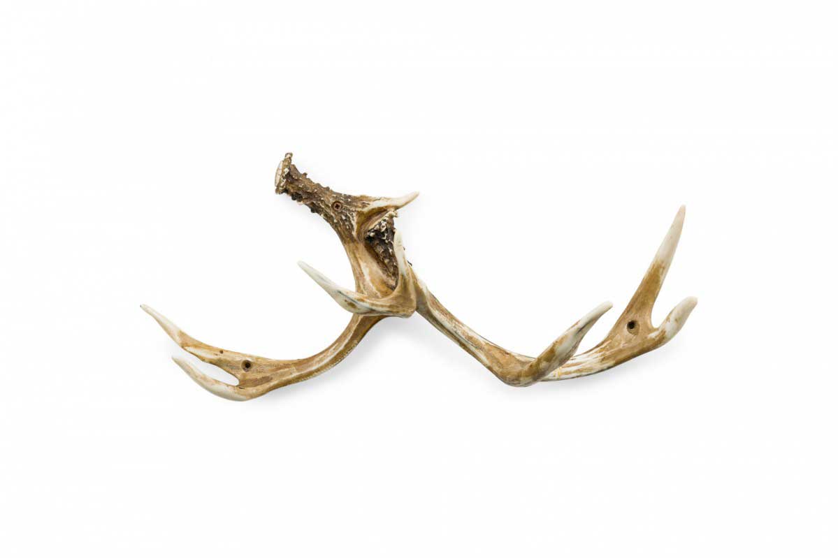 Rustic faux antler wall plaque hat rack