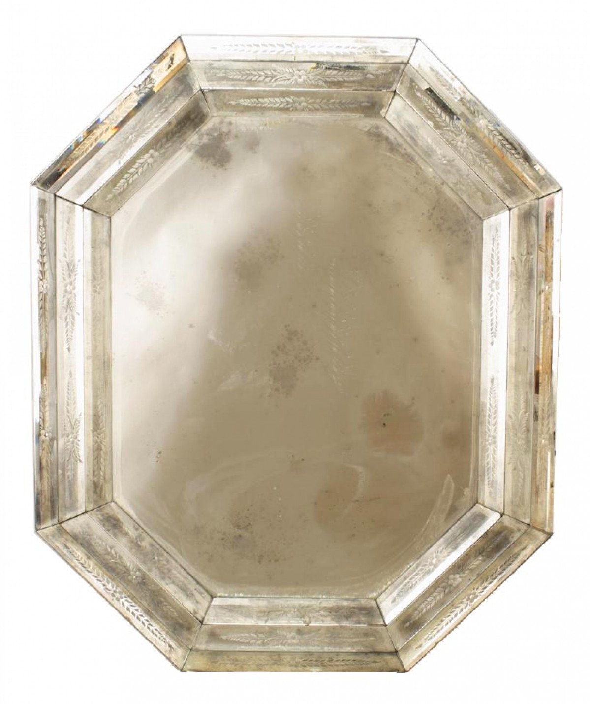 Italian venetian murano octagonal etched wall mirror 2