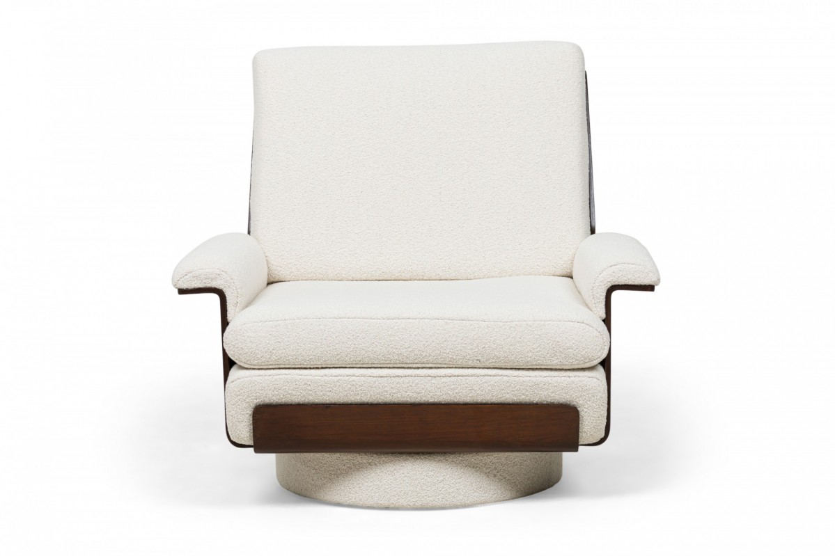 Bernard brunier for coulon mid century french rosewood viborg armchairs