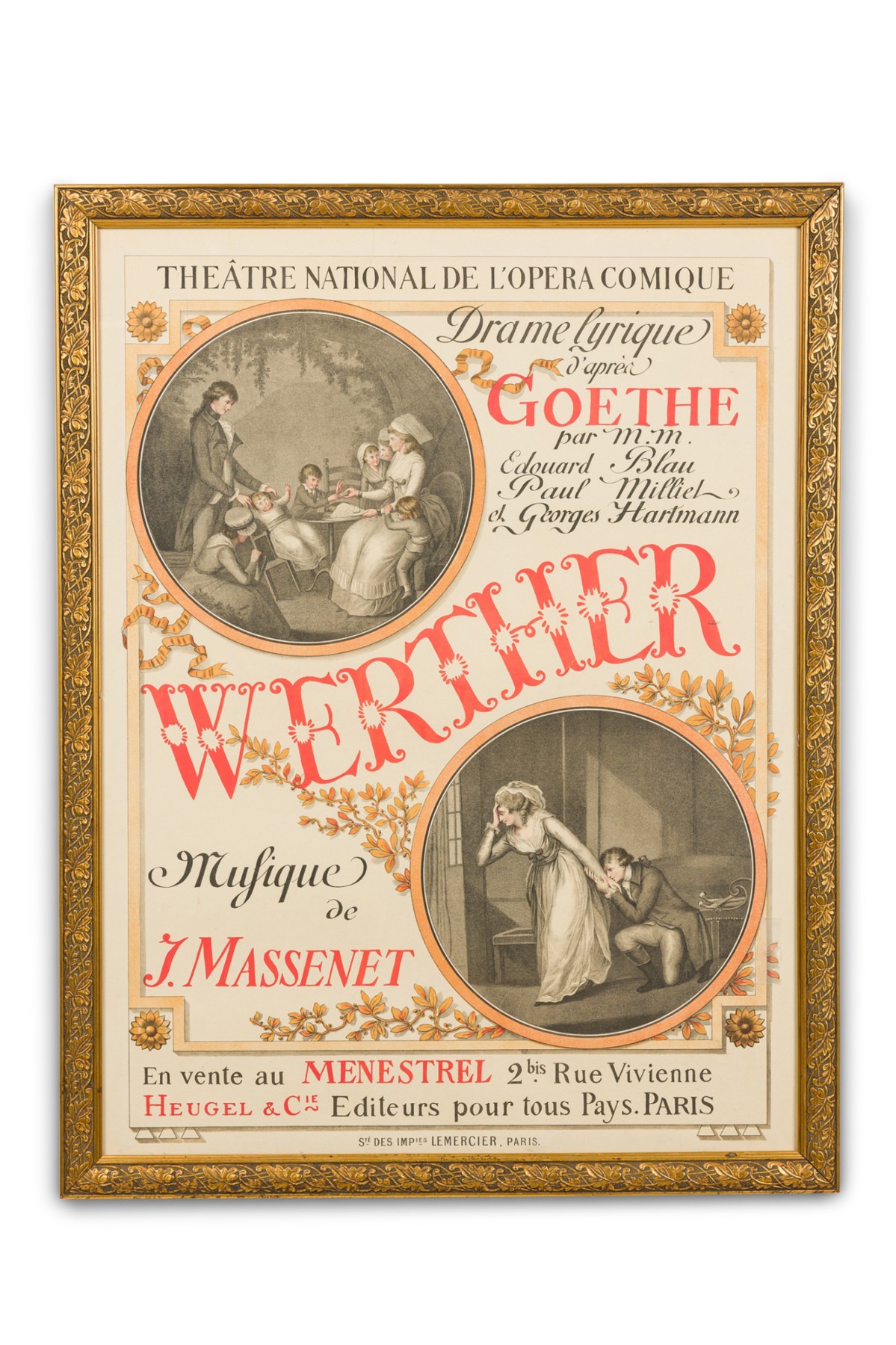 French victorian jules massenet poster for werther poster 