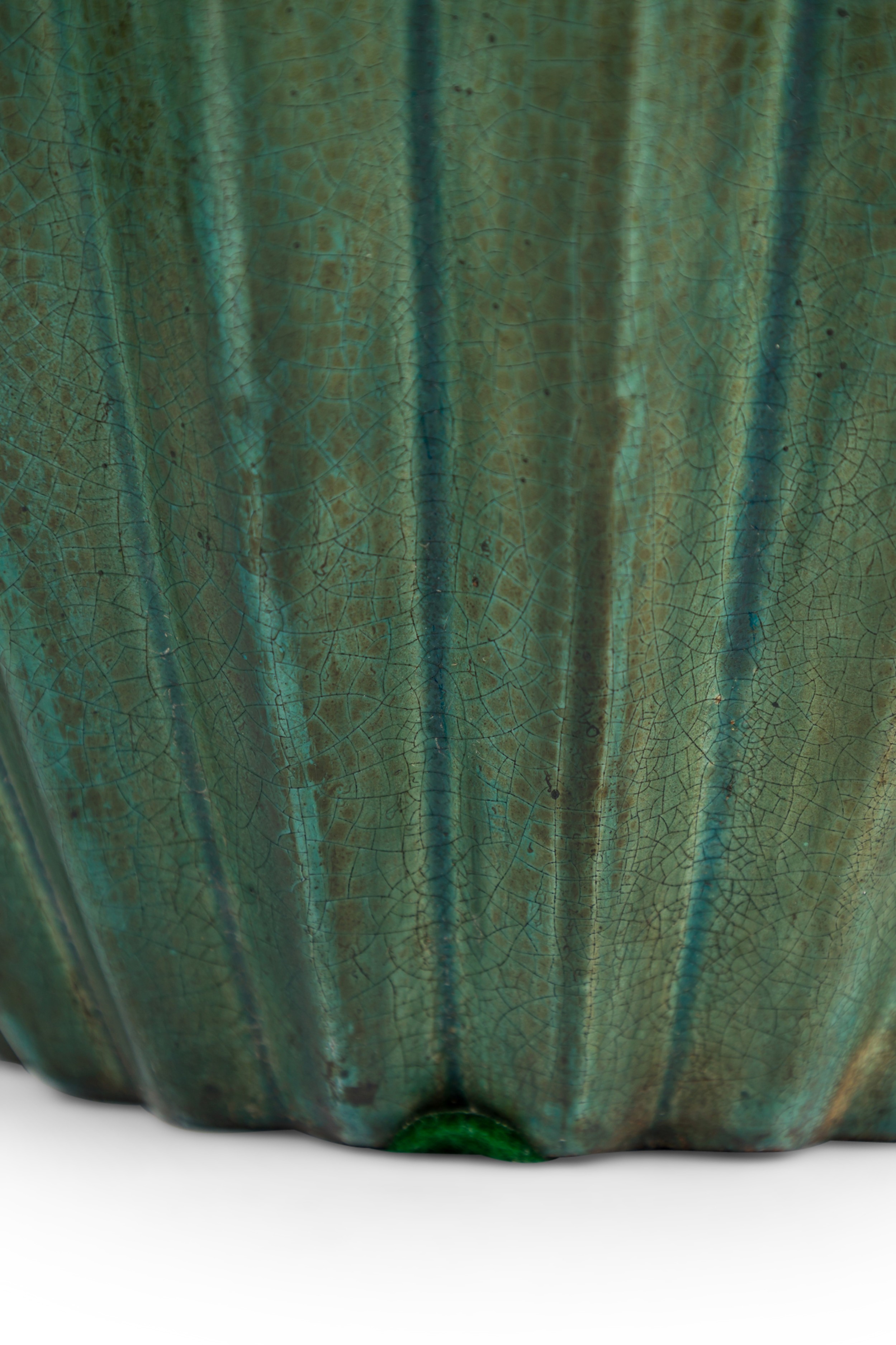 English contemporary large yellow and blue vase