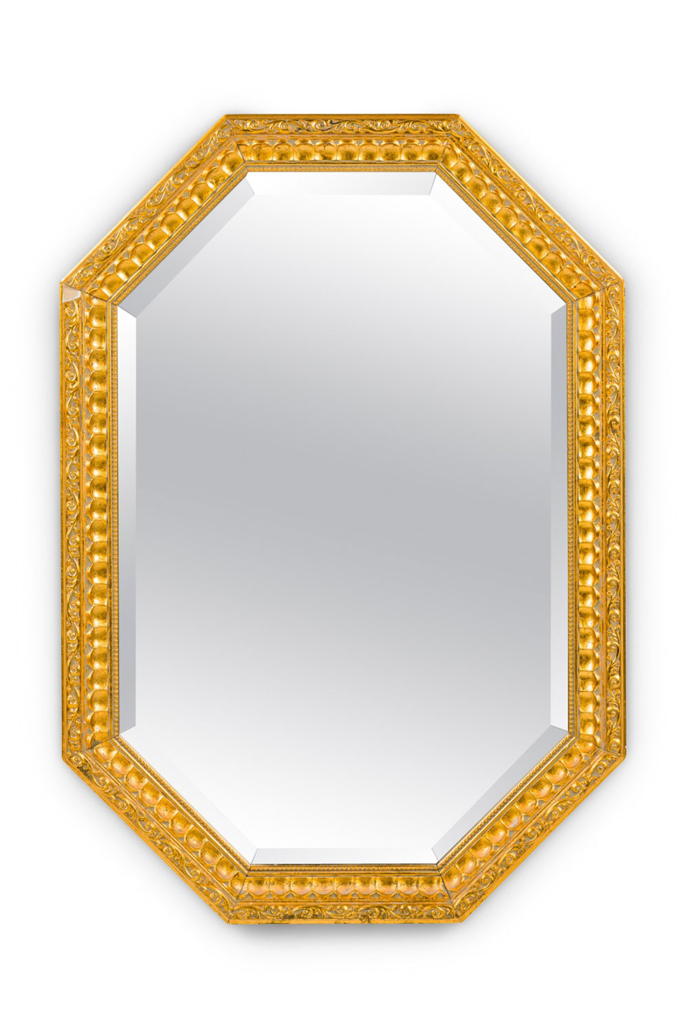 American mid century octagon shaped wall mirror 