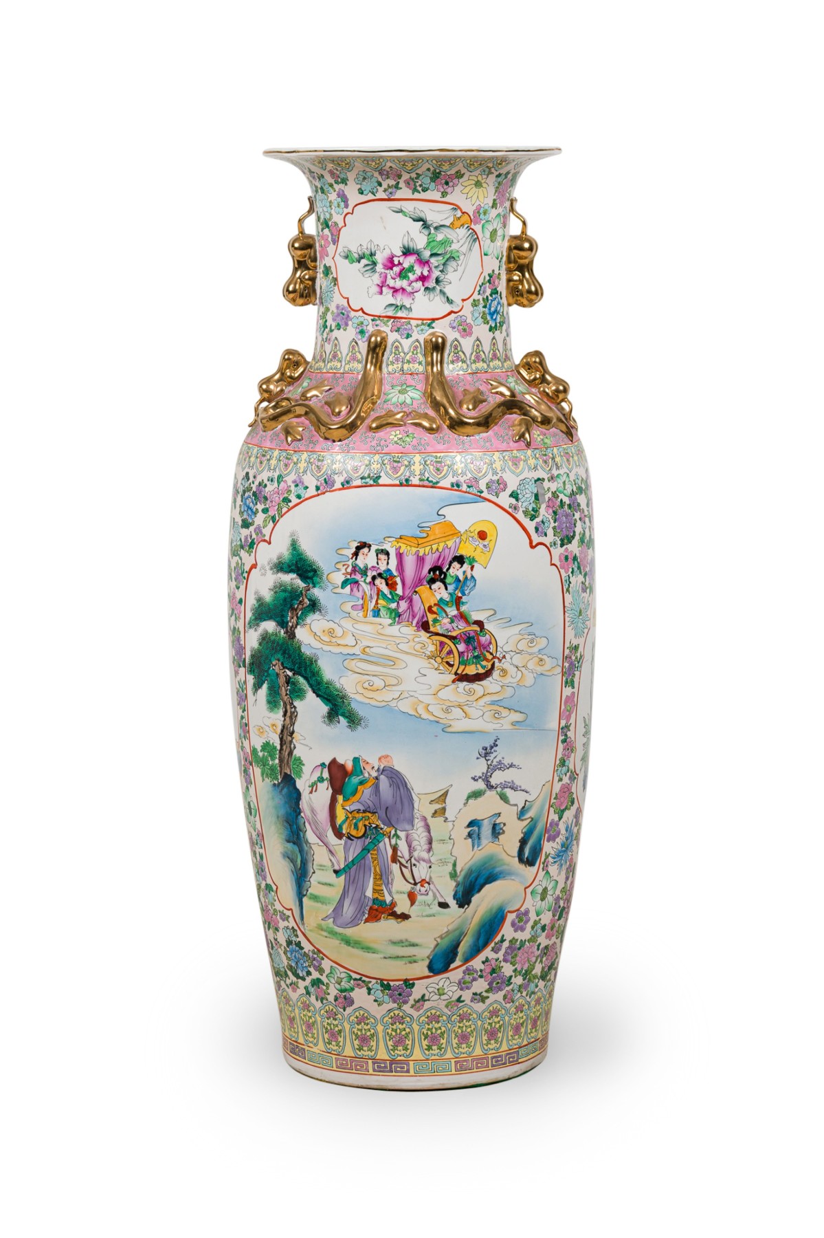 Chinese large vase with scenic depiction