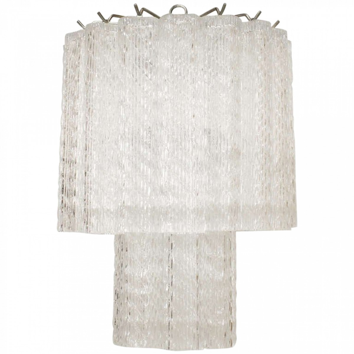 Mid Century Austrian Chrome and Glass Kalmar Chandelier