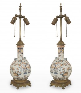 English victorian porcelain table lamps